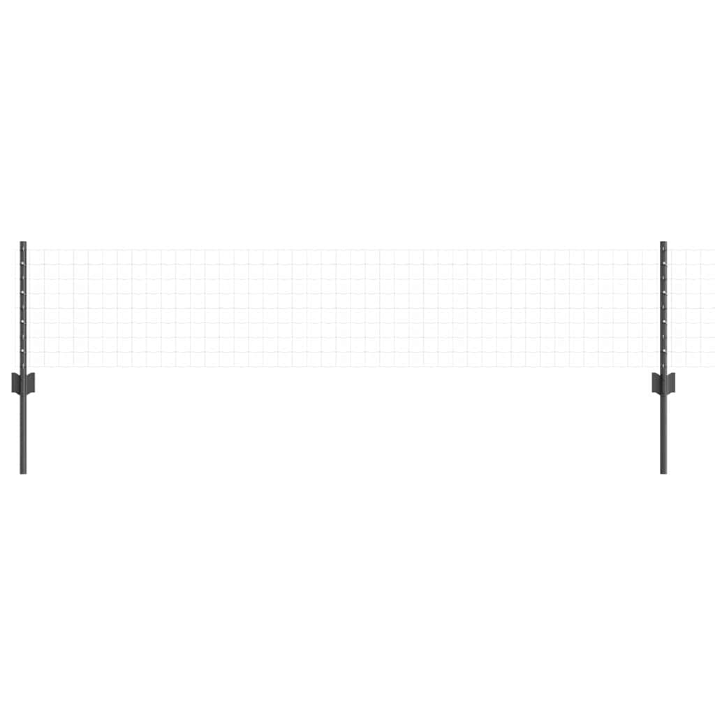 Zaunpfosten 5 pcs Grau 40 cm Stahl