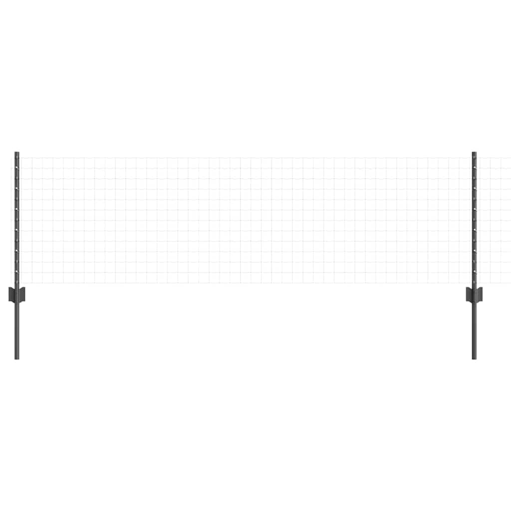 Zaunpfosten 11 pcs Grau 60 cm Stahl