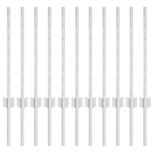 Zaunpfosten 11 pcs Silber 60 cm Verzinkter Stahl