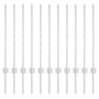 Zaunpfosten 11 pcs Silber 80 cm Verzinkter Stahl