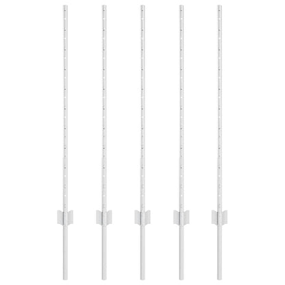 Zaunpfosten 10 pcs Silber 100 cm Verzinkter Stahl