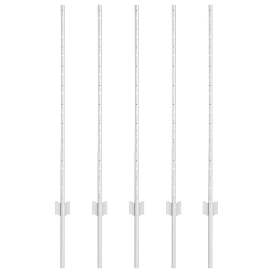 Zaunpfosten 10 pcs Silber 100 cm Verzinkter Stahl