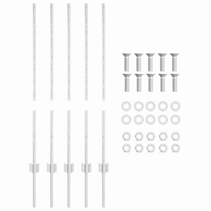 Zaunpfosten 10 pcs Silber 100 cm Verzinkter Stahl