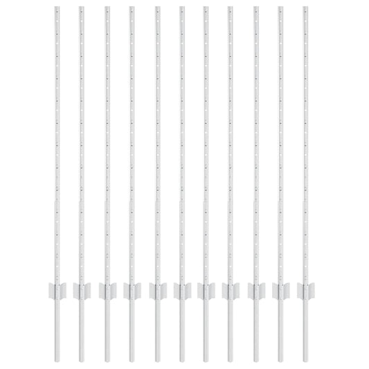 Zaunpfosten 22 pcs Silber 120 cm Verzinkter Stahl