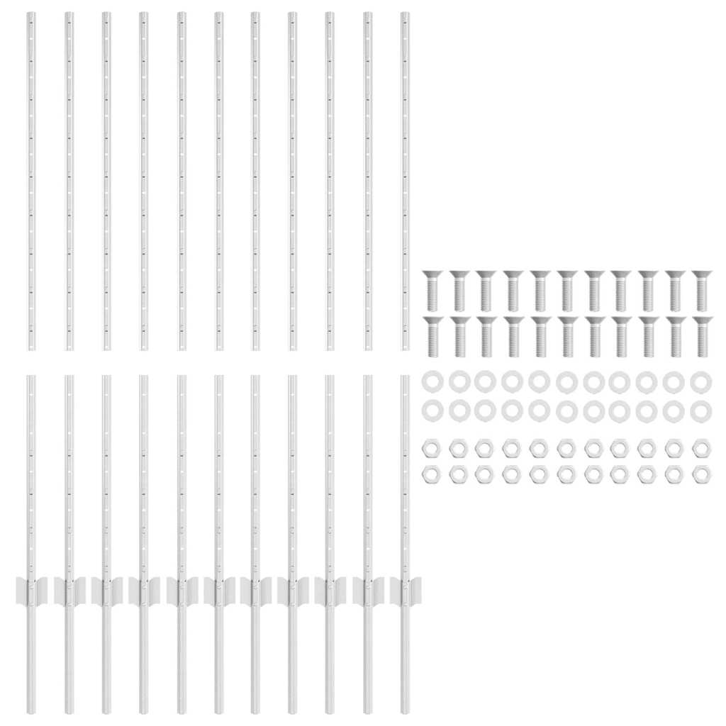 Zaunpfosten 22 pcs Silber 120 cm Verzinkter Stahl