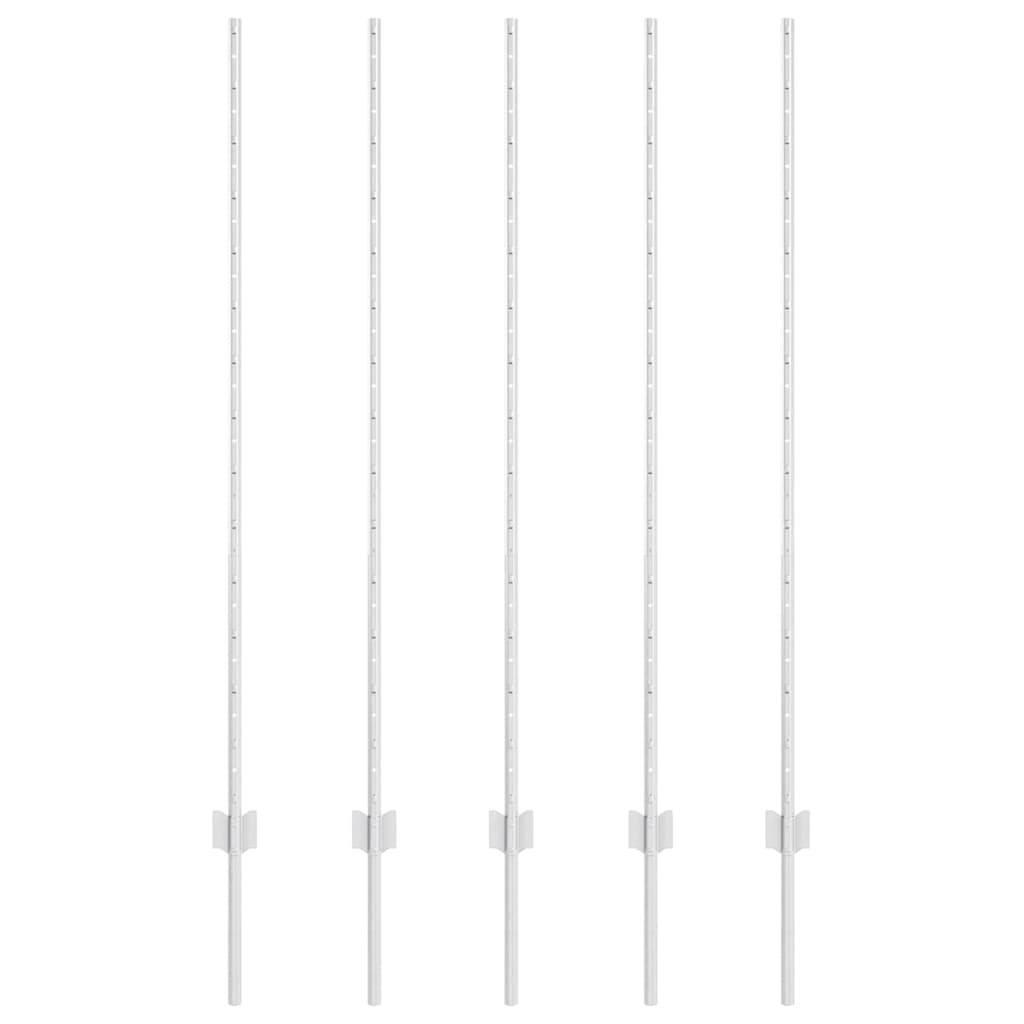 Zaunpfosten 10 pcs Silber 140 cm Verzinkter Stahl