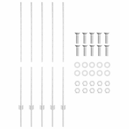 Zaunpfosten 10 pcs Silber 140 cm Verzinkter Stahl