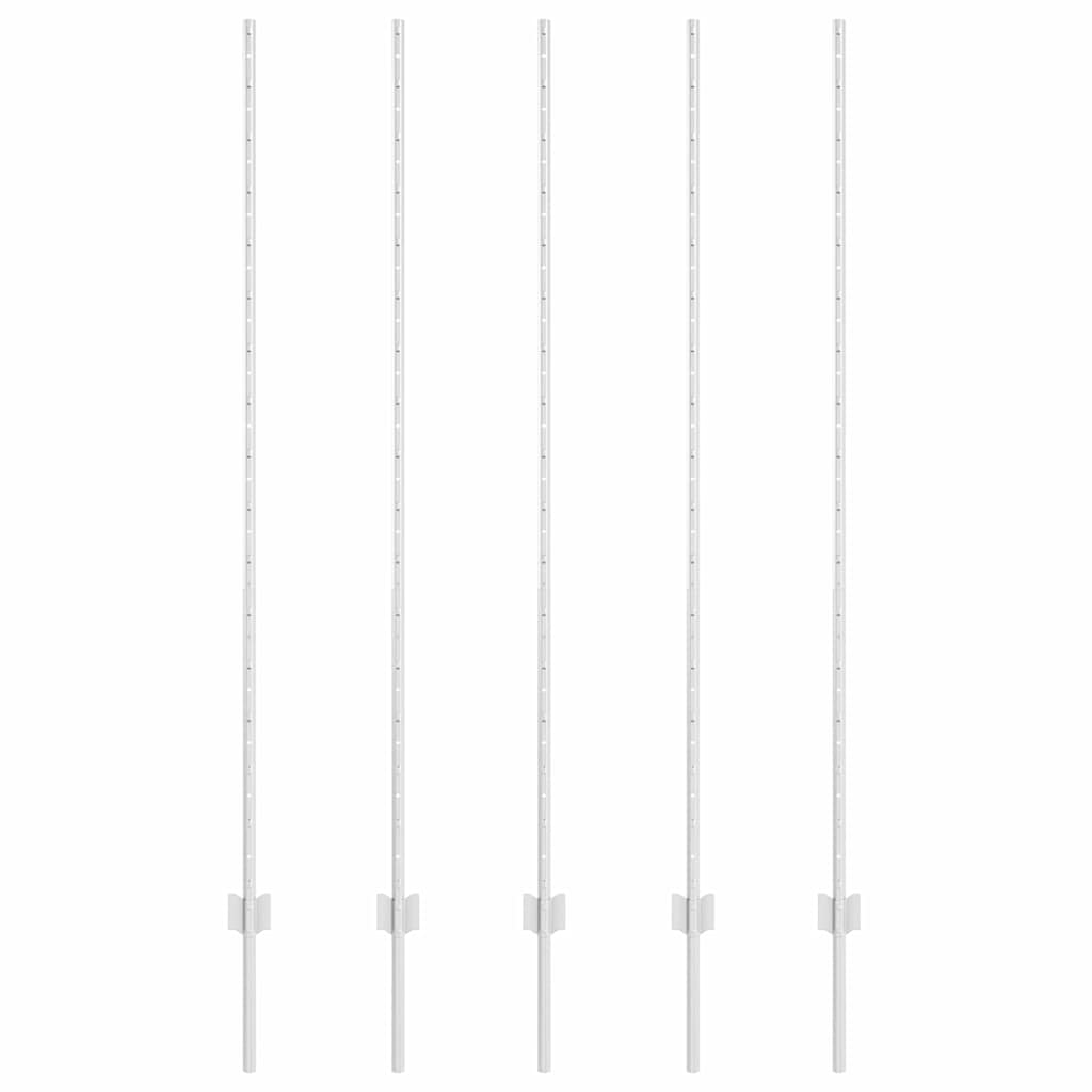 Zaunpfosten 10 pcs Silber 150 cm Verzinkter Stahl