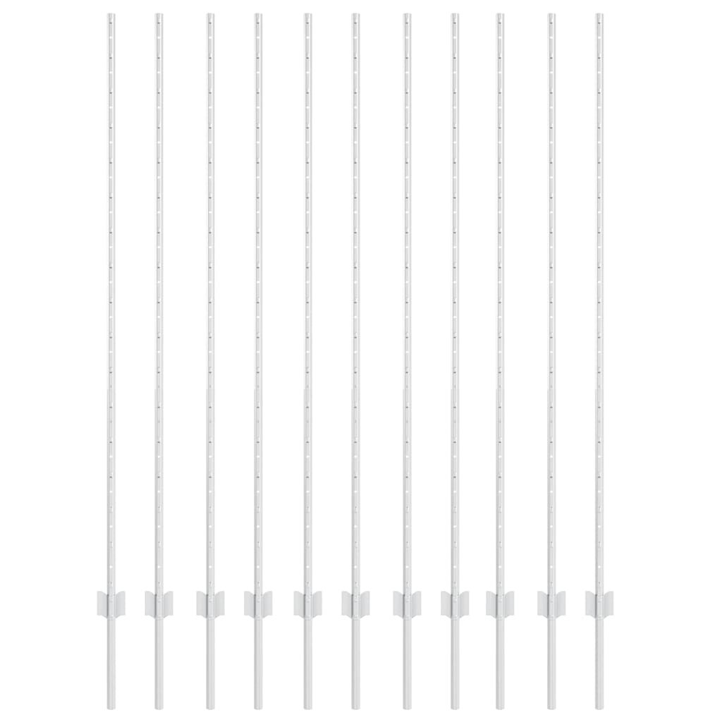 Zaunpfosten 22 pcs Silber 150 cm Verzinkter Stahl