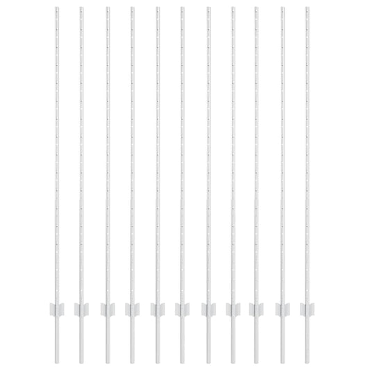 Zaunpfosten 22 pcs Silber 150 cm Verzinkter Stahl