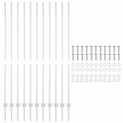 Zaunpfosten 22 pcs Silber 150 cm Verzinkter Stahl