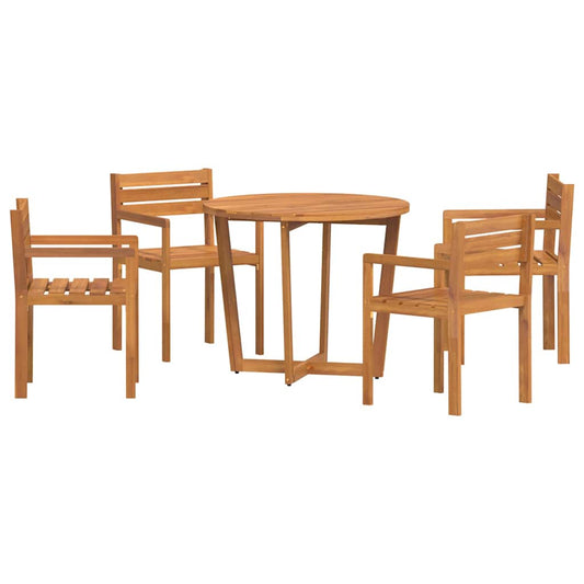 5-teiliges Garten-Ess-Set aus Massivholz Akazie