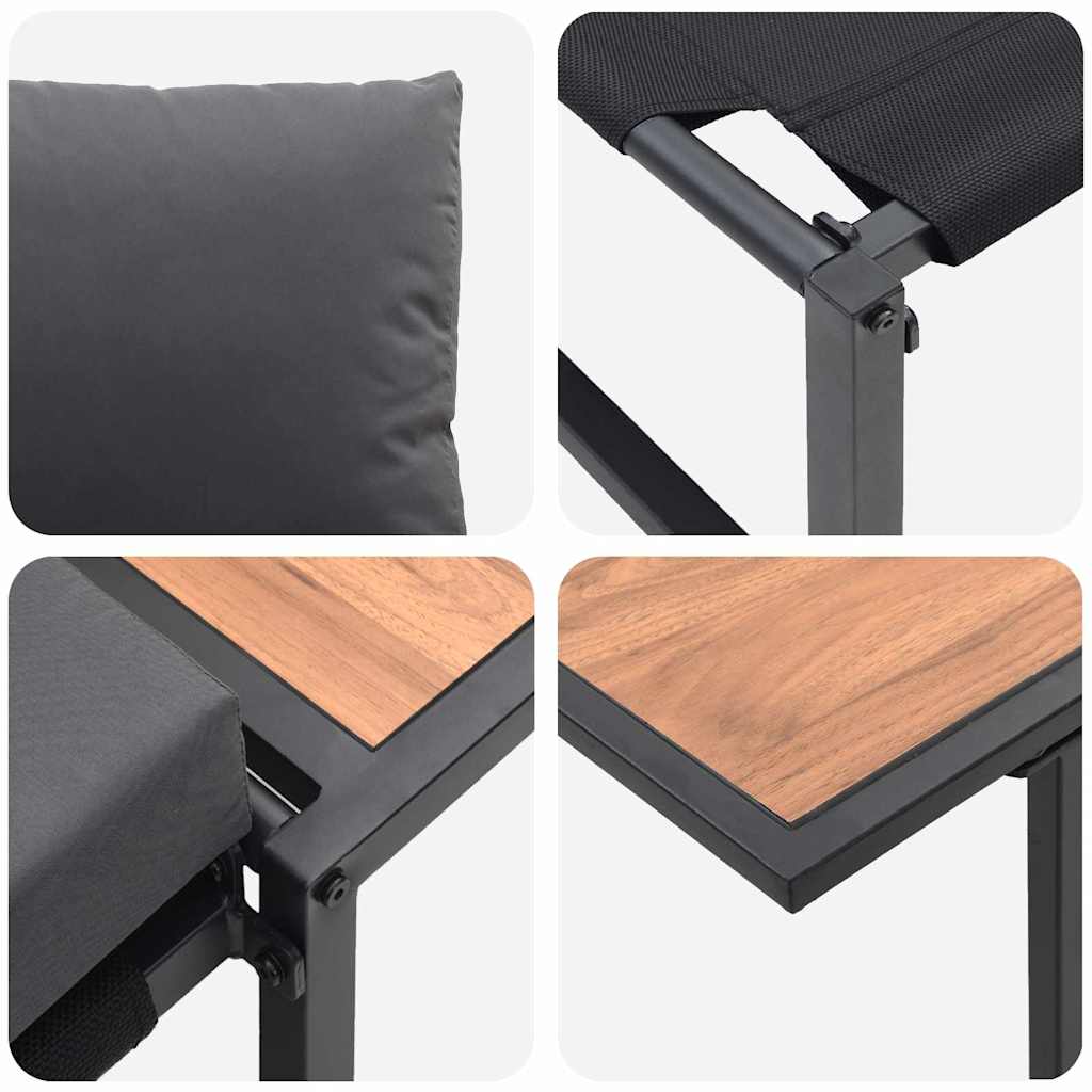 Garten Essgruppe 2 pcs Anthrazit Stahl