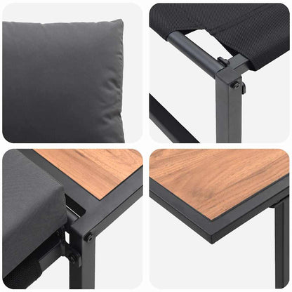 Garten Essgruppe 2 pcs Anthrazit Stahl