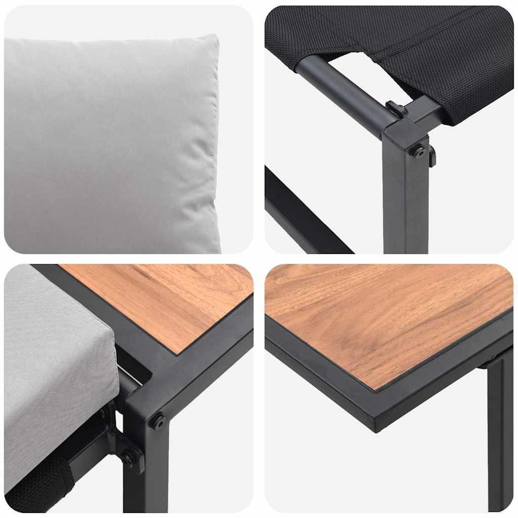 Garten Essgruppe 2 pcs Hellgrau Stahl