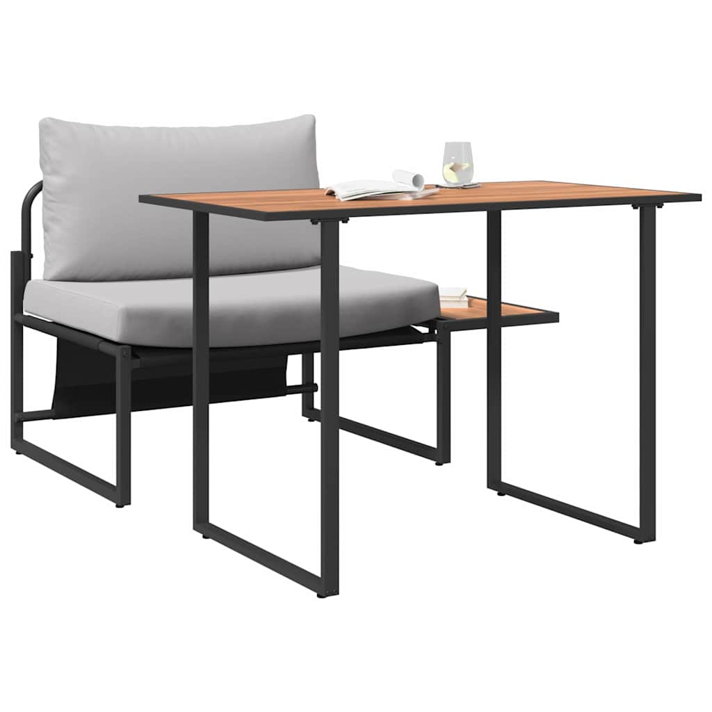 Garten Essgruppe 2 pcs Hellgrau Stahl