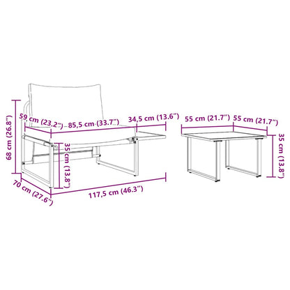 Garten-Sofa-Set 2 pcs Anthrazit Stahl