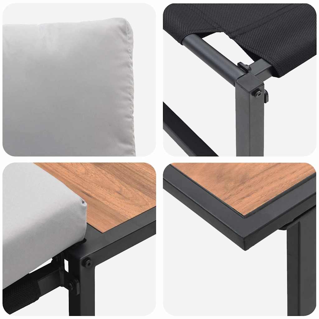 Garten-Sofa-Set 2 pcs Hellgrau Stahl