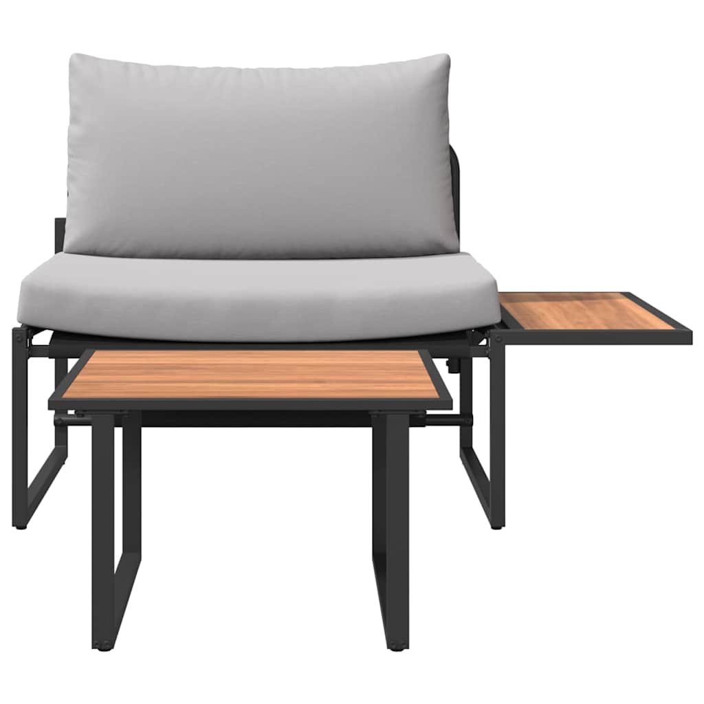 Garten-Sofa-Set 2 pcs Hellgrau Stahl