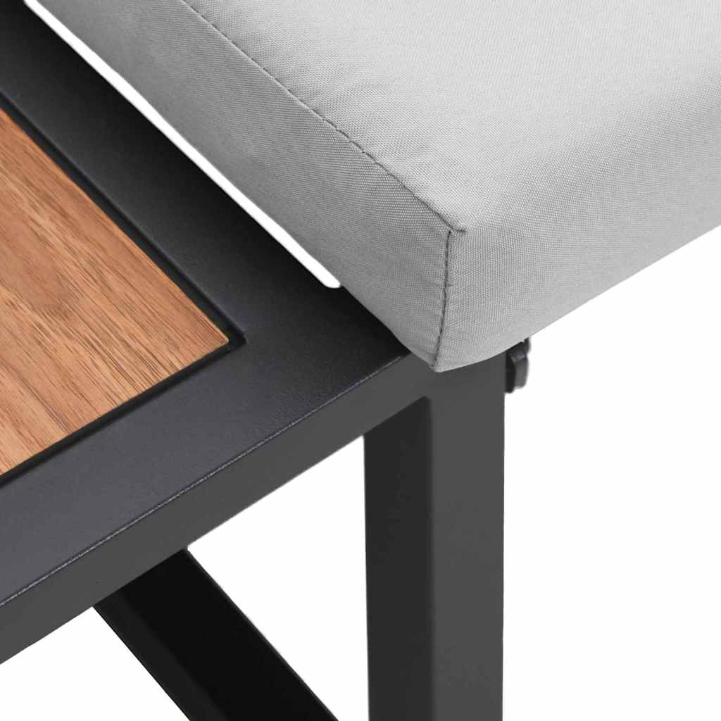 Gartensofa mit Kissen Braun 200.5 x 70 x 85.5 cm Metall