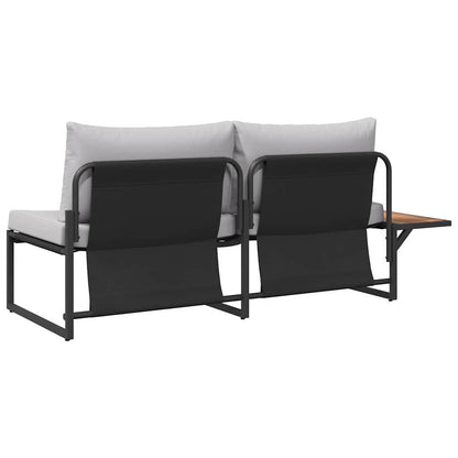 Gartensofa mit Kissen Braun 200.5 x 70 x 85.5 cm Metall