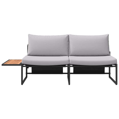 Gartensofa mit Kissen Braun 200.5 x 70 x 85.5 cm Metall