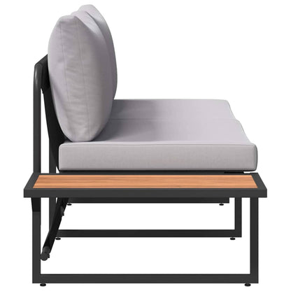 Gartensofa mit Kissen Braun 200.5 x 70 x 85.5 cm Metall