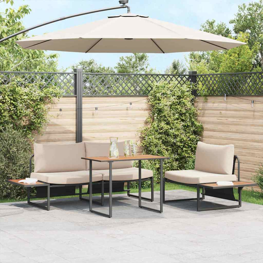 Gartentisch Braun 100 x 55 x 70 cm Stahl und DPC