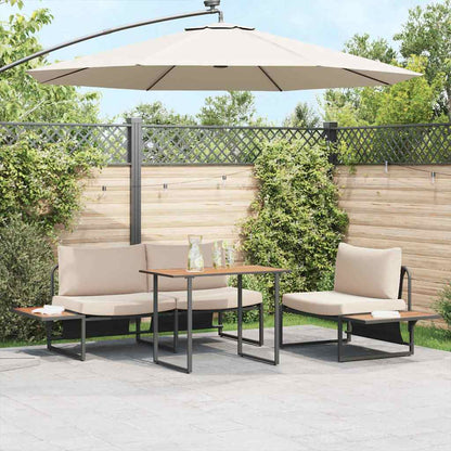 Gartentisch Braun 100 x 55 x 70 cm Stahl und DPC