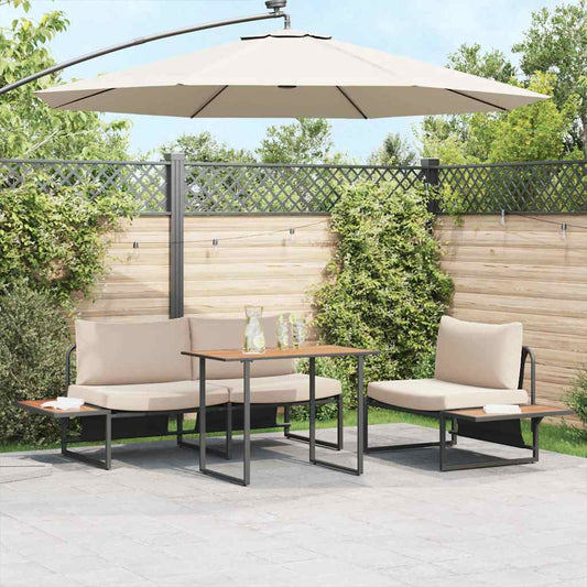Gartentisch Braun 100 x 55 x 70 cm Stahl und DPC