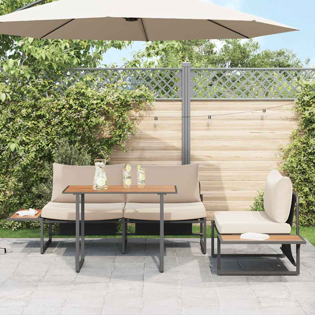 Gartentisch Braun 100 x 55 x 70 cm Stahl und DPC