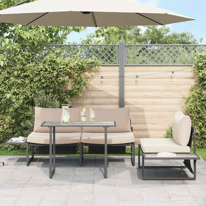 Gartentisch Grau 100 x 55 x 70 cm Stahl und DPC