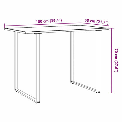 Gartentisch Grau 100 x 55 x 70 cm Stahl und DPC