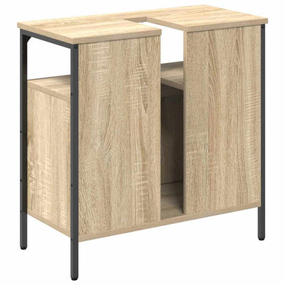 Badezimmerschrank mit Tür Beige 60 x 30 x 60 cm Holzwerkstoff