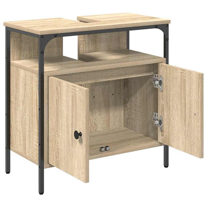 Badezimmerschrank mit Tür Beige 60 x 30 x 60 cm Holzwerkstoff