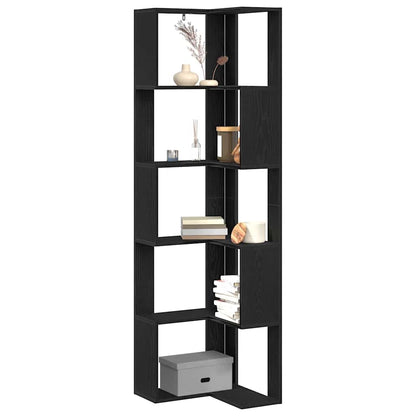 Eckregal Schwarz Eichen-Optik 50 x 50 x 179 cm Holzwerkstoff