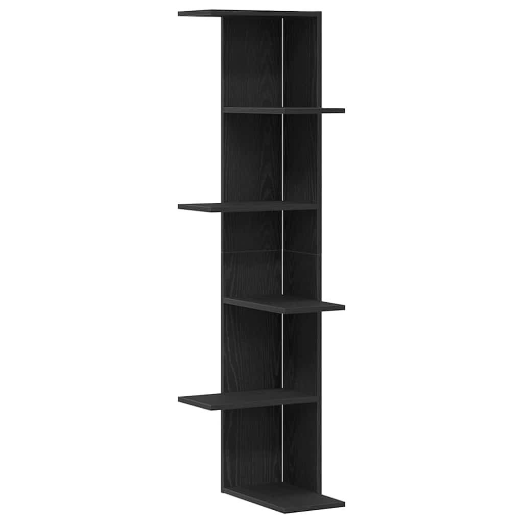 Eckregal Schwarze Eiche 36.5 x 36.5 x 140 cm Holzwerkstoff