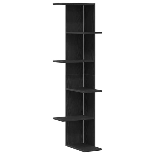 Eckregal Schwarze Eiche 36.5 x 36.5 x 140 cm Holzwerkstoff