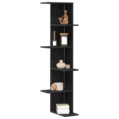 Eckregal Schwarze Eiche 36.5 x 36.5 x 140 cm Holzwerkstoff