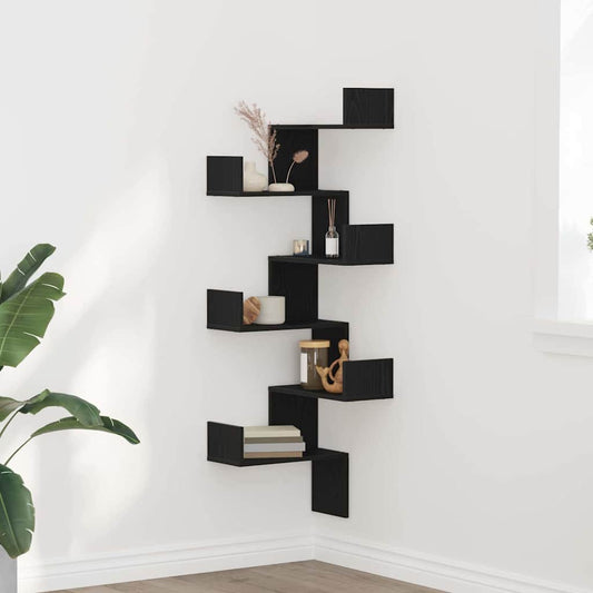 Wand-Eckregal Schwarze Eiche 45 x 45 x 147 cm Holzwerkstoff
