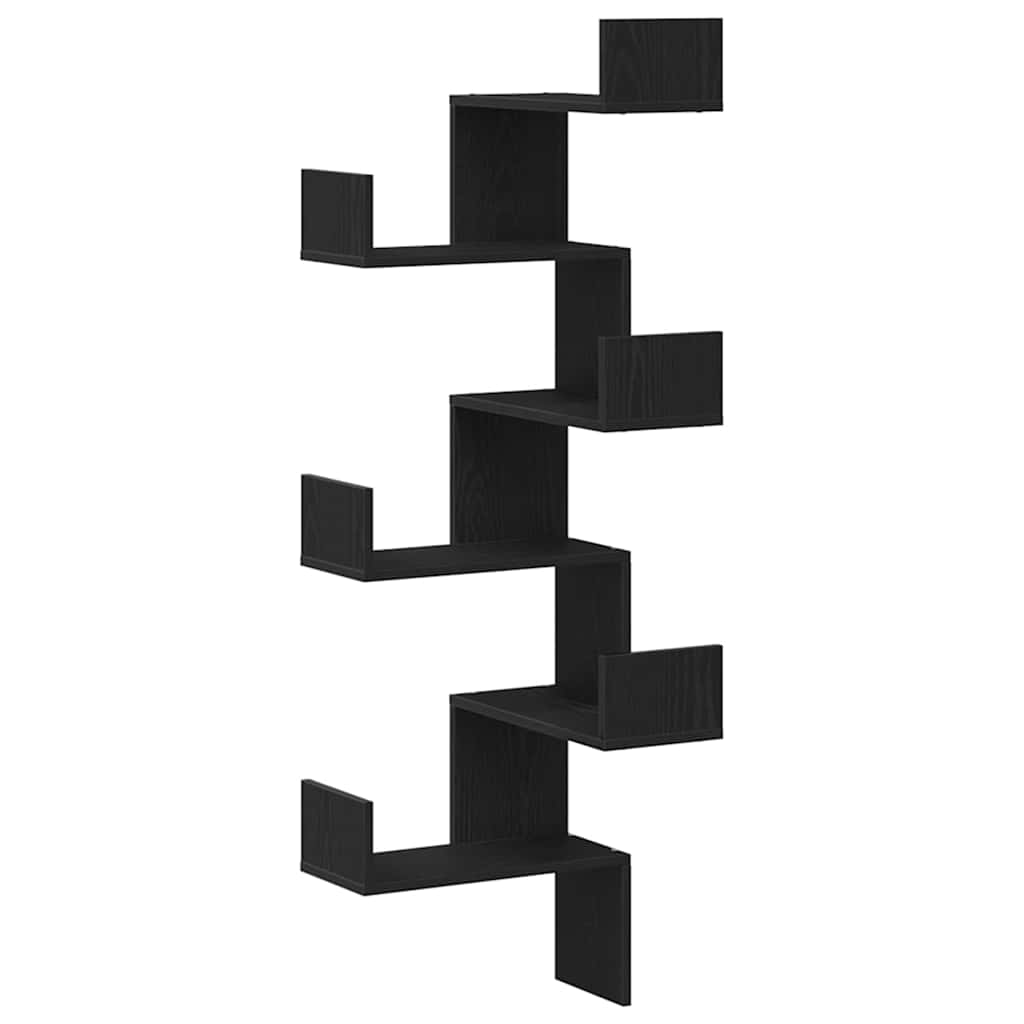 Wand-Eckregal Schwarze Eiche 45 x 45 x 147 cm Holzwerkstoff