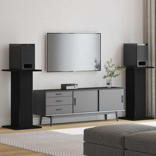 Lautsprecherständer 2 pcs Schwarze Eiche 30 x 30 x 60 cm