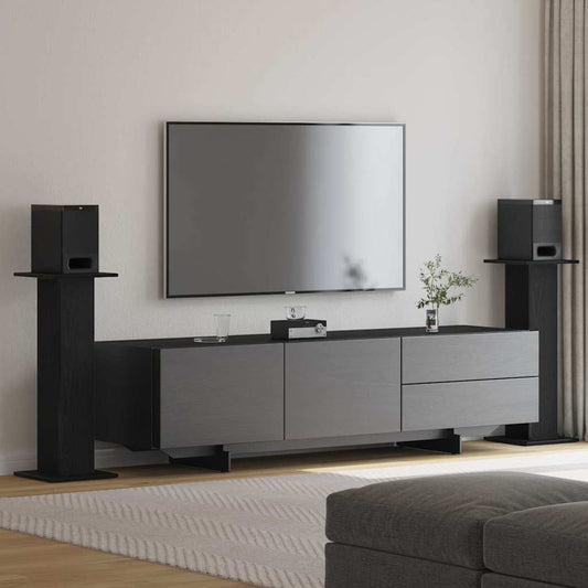 Lautsprecherständer 2 pcs Schwarze Eiche 30 x 30 x 80 cm