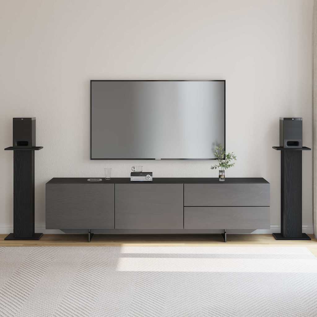 Lautsprecherständer 2 pcs Schwarze Eiche 30 x 30 x 80 cm