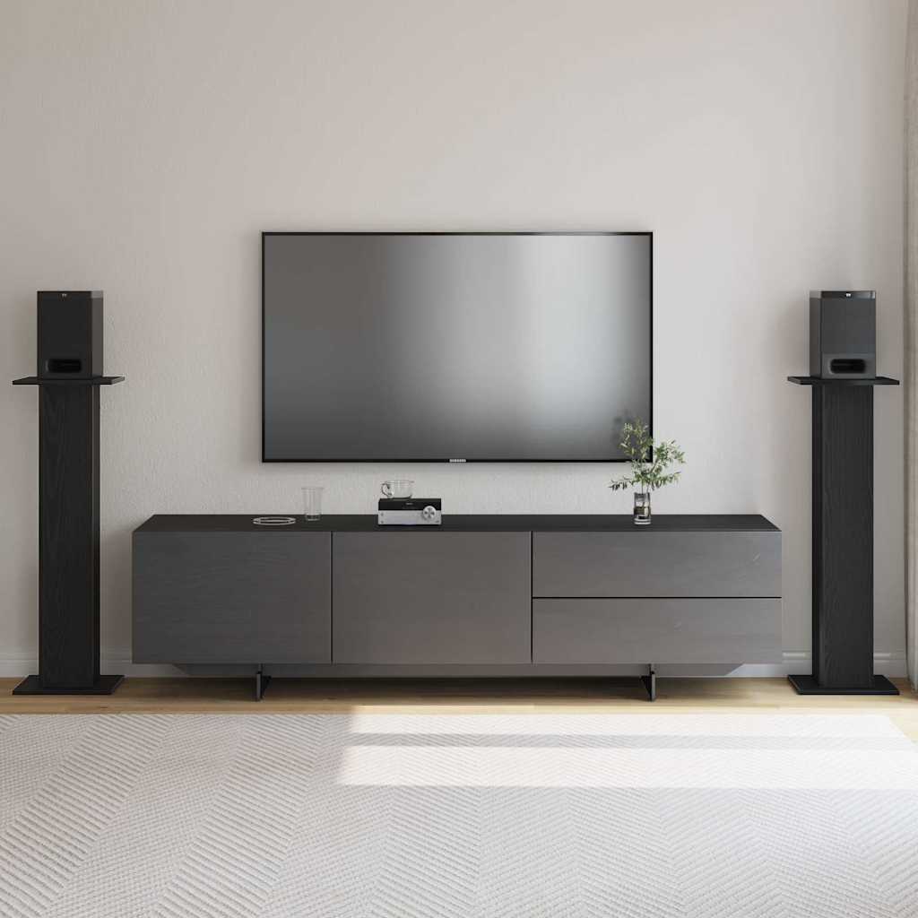 Lautsprecherständer 2 pcs Schwarz Eichen-Optik 30 x 30 x 95 cm