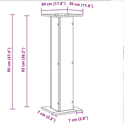 Lautsprecherständer 2 pcs Schwarze Eiche 30 x 30 x 95 cm