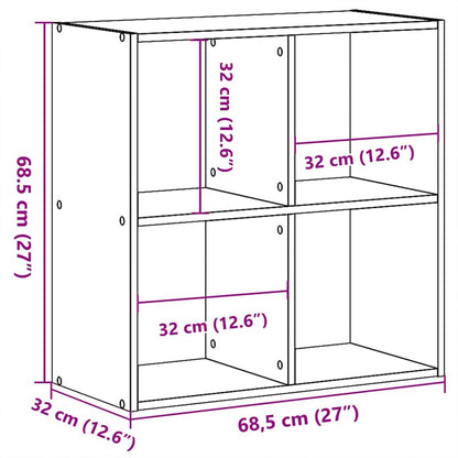 Bücherregal Schwarze Eiche 68,5 x 32 x 68,5 cm Holzwerkstoff