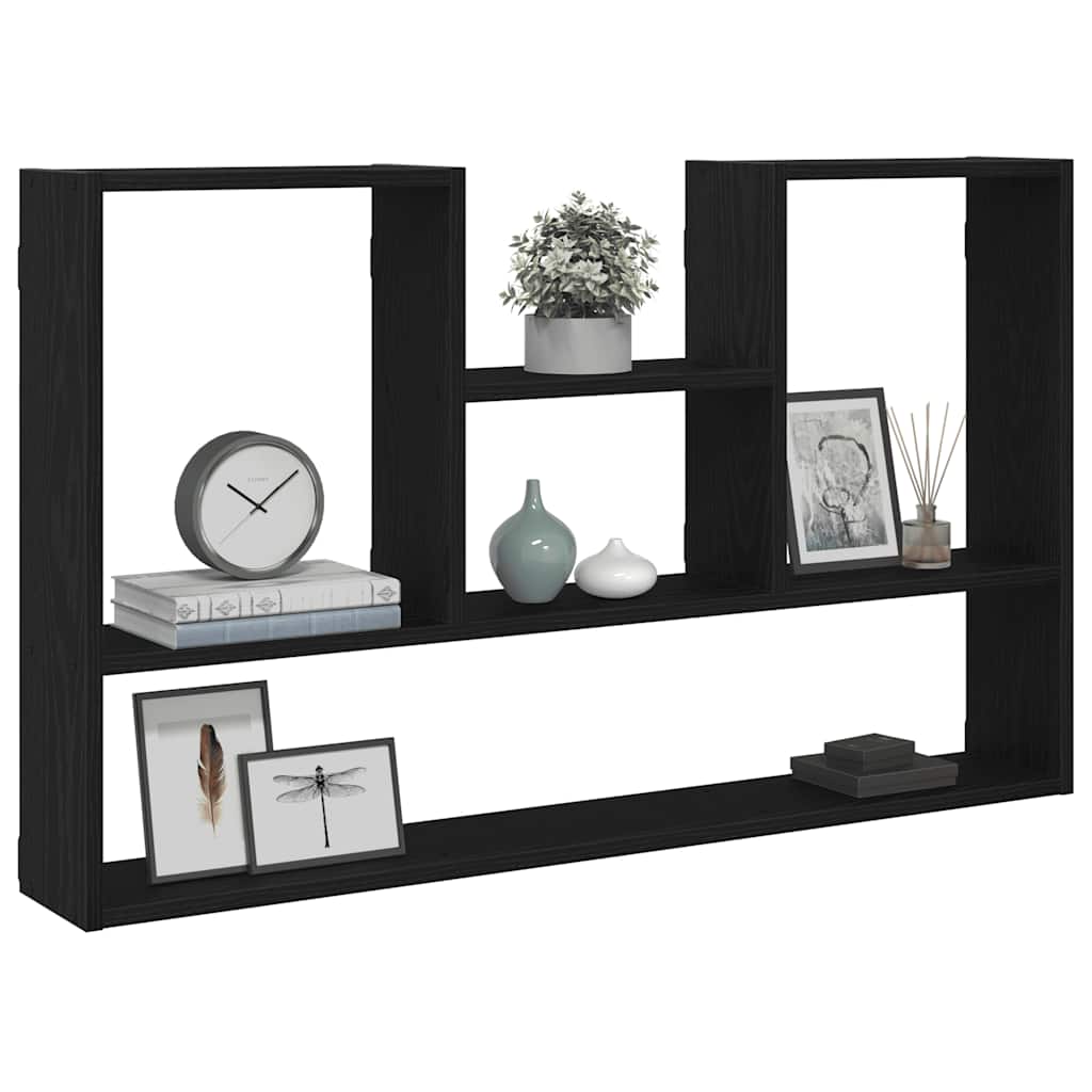 Wandregal Schwarz Eichen-Optik 99x15x60 cm Holzwerkstoff