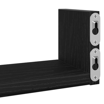 Wandregale 3 Stk. Schwarz Eichen-Optik Holzwerkstoff