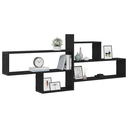 Wandregal Schwarz Eichen-Optik 167,5x18x68 cm Holzwerkstoff